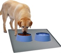 (N) Dog Food Mat 19x 12 inch, 0.5 inch Raised Edge