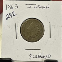 1863 INDIAN HEAD PENNY CENT