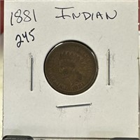 1881 INDIAN HEAD PENNY CENT