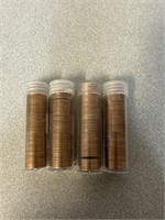 1955 S, 1958 P, 1957 P and 1917 D rolls of pennies