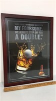 Makers Mark framed golf advertising sign