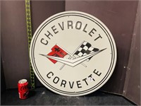 Large Metal Chevrolet Corvette Metal Sign