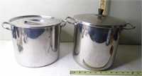2 Stainless Steel Stock Pots