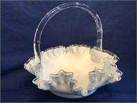 Fenton "Silvercrest" Milk Glass Basket