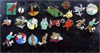 Hergé. Lot de 21 pin's Tintin.