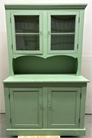 Green Painted Step Back Cupboard