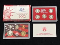 2002 US Mint Silver Proof Set in Box with COA