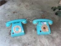 2 Vintage Childs Phones & Connecting Cord