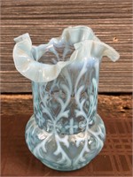 Northwood Blue Spanish Lace Vase