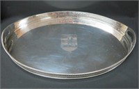 Silver plate gallery tray, late 19th or early 20th