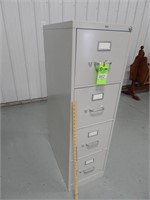 Metal 4 drawer filing cabinet; Hon brand with key