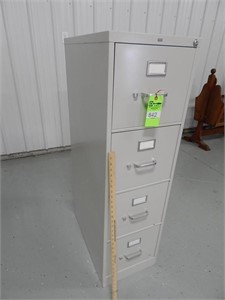 Metal 4 drawer filing cabinet; Hon brand with key
