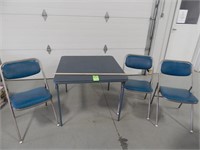 Folding table with 3 folding chairs