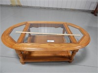Coffee table with glass inserts