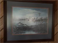 Framed print "The Wood Ducks" numbered