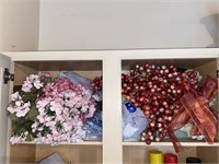Artificial floral shelf contents