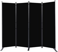 6FT Room Divider  Folding Screens  88' W  Black