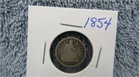 1854 LIBERTY SEATED SILVER DIME
