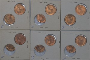 50 - Linconl Cents in 2x2 Holders