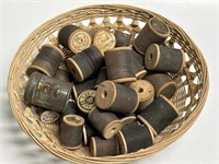 Basket containing 15+ Lilly Sewing Thread