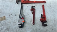 Lot of 4 Pipe Wrenches