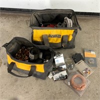 Electrical and Plumbing Supplies, Two Dewalt Bags