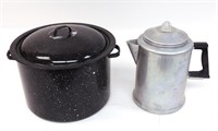 Black/White Pot & Percolator Coffee Pot