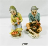 Figurines; Man & Woman w/Vegetables