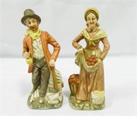 Figurines - Man w/axe; Woman w/apples