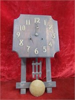 Mission oak wall clock.