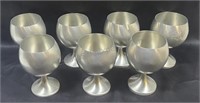 Preisner pewter goblets. 7 total.