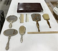 2 brush, 3 mirror, & 2 comb sets - Victorian