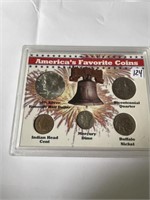 Americas Favorite 5 Coin Collection has SIlver Hlf
