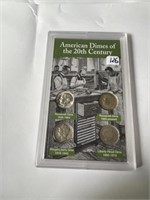 American Silver Dime 4 Coin 20th Century Collectin