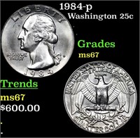 1984-p Washington Quarter 25c Grades GEM++ Unc