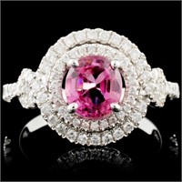 18K Gold 1.33ct Spinel & 0.53ctw Diamond Ring