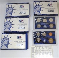 4 - 2002 US Proof sets w/5 state quarters each