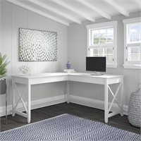 Bush Furniture Key West 60-in L-Desk White