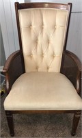 Side Chair ~ Cane Sides ~ Upholstered Back