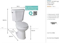 Glacier Bay 2-Piece Single Flush Elongated Toilet