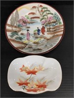 Two oriental hand painted vanity pieces