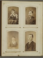 Antique Cabinet Card Photo Album - 2 Tintypes