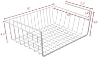 Under Shelf Basket,2 Pack White Wire Rack, Slides