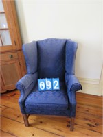 WING BACK CHAIR- BLUE - BRING HELP TO REMOVE