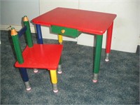 Childs Chair and Desk, 15x22x17