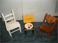 3 Doll Chairs, Tallest 15 inches