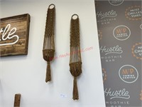 (2) WOVEN PLANT HANGERS - ABOUT 60"