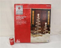 2 Piece Lighted Spiral Trees ~ Works