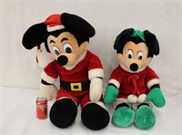 38" Mickey & Minnie Mouse Xmas Plushes ~ READ