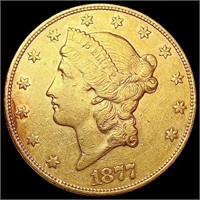 1877 $20 Gold Double Eagle CLOSELY UNCIRCULATED